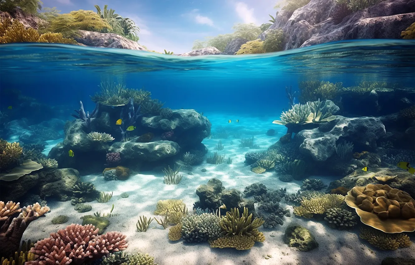 Photo wallpaper sea, wave, summer, the sky, water, clouds, light, nature