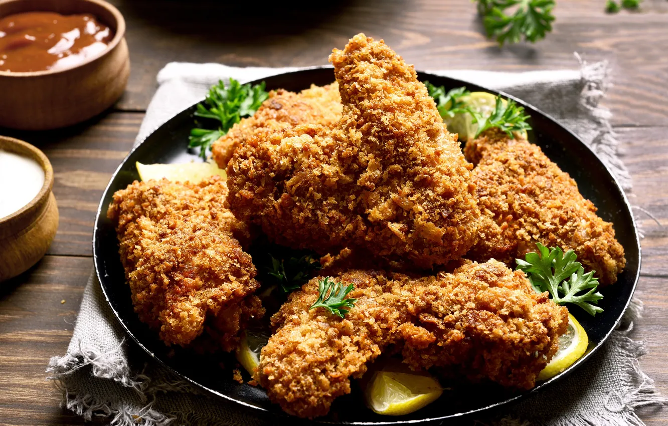 Photo wallpaper lemon, meat, dish