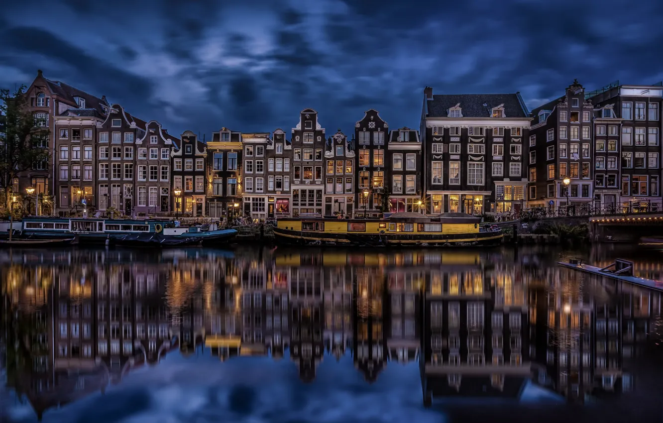 Photo wallpaper Holland, Amsterdam, Singel Canal