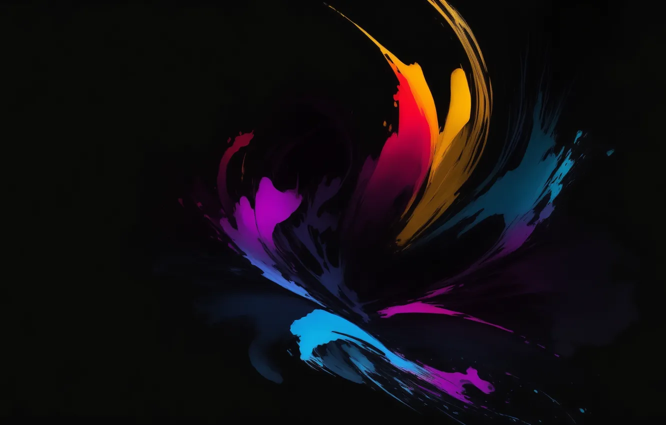 Photo wallpaper purple, yellow, red, abstraction, background, blue, Wallpaper, paint