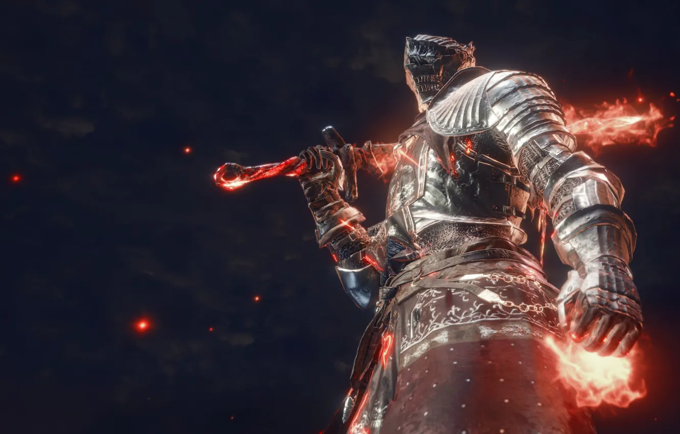Photo wallpaper Dark Souls III, armor, mahou, ken, sword, pearls, blade, Dark Souls 3
