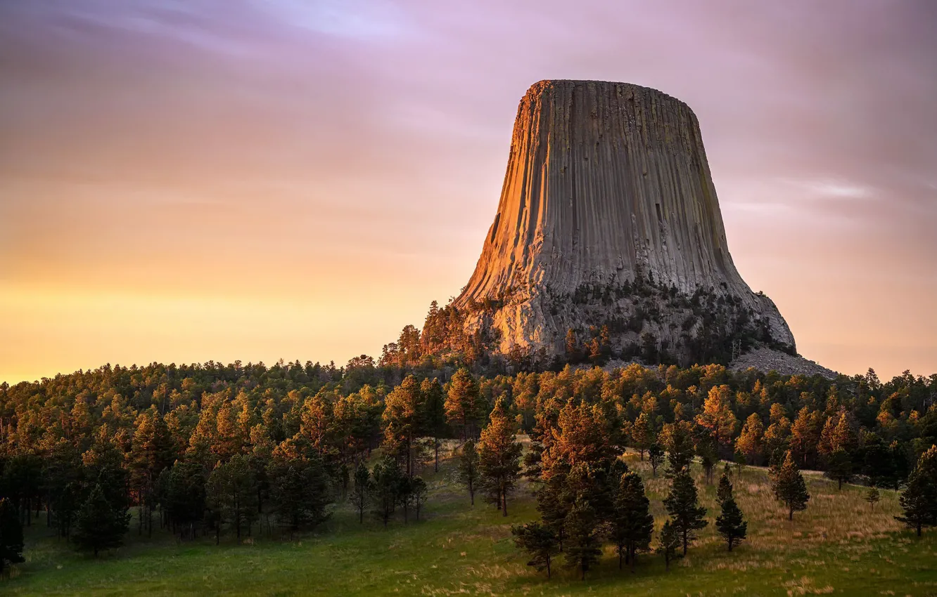 Photo wallpaper Wyoming, Devils Tower, National Monument