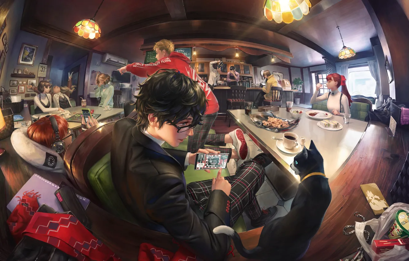 Photo wallpaper anime, sakura, Shin, Atlus, Person 5, Persona, Makoto Niijima, Megami