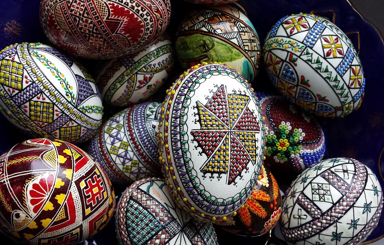 Photo wallpaper macro, holiday, eggs