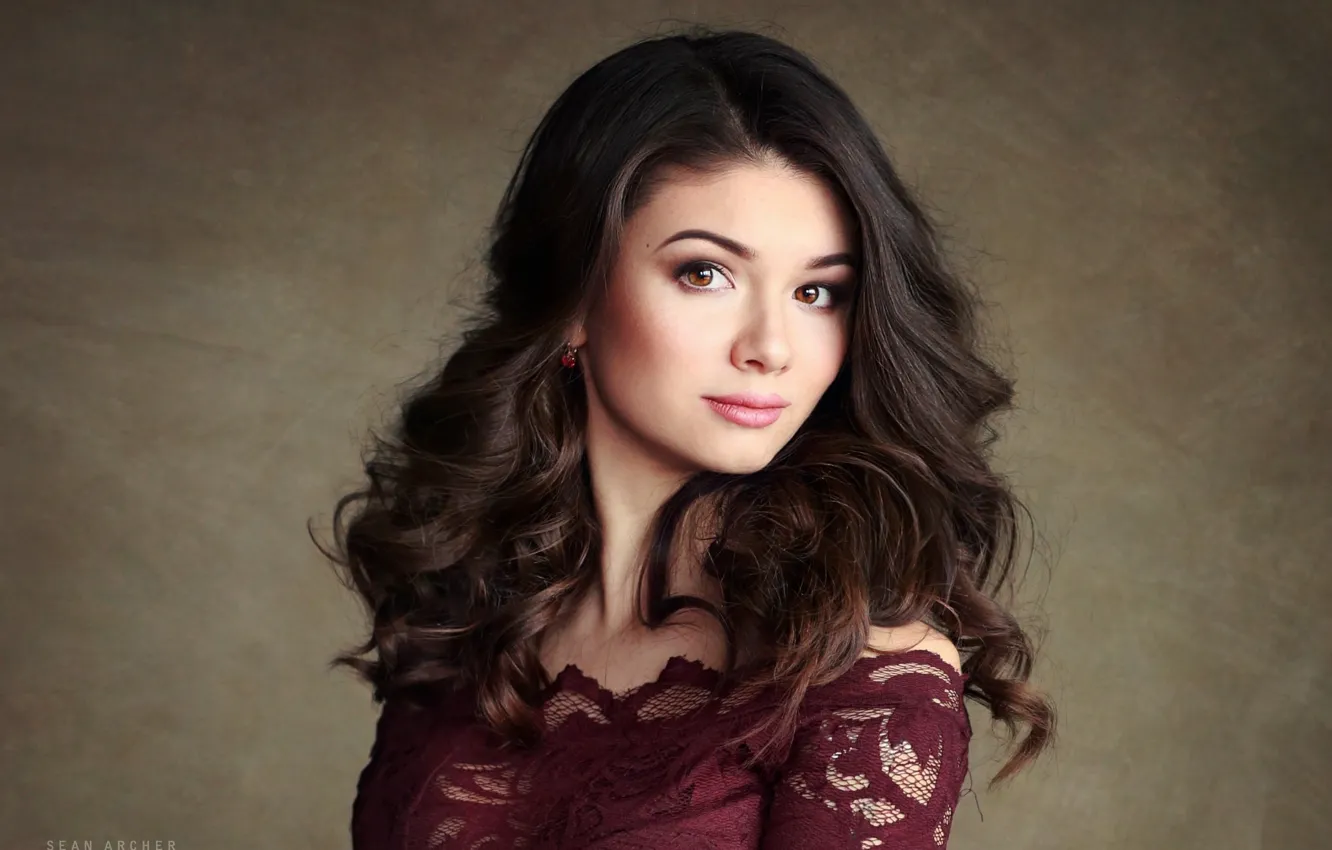 Photo wallpaper model, pose, close up, Sean Archer, Lace Top