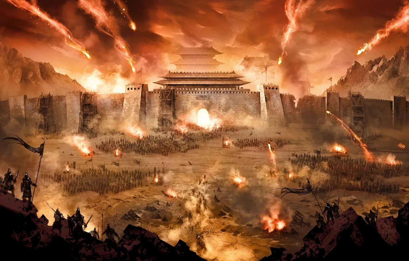 Photo wallpaper lights, battle, soldiers, male, battle, fortress, the battle, game