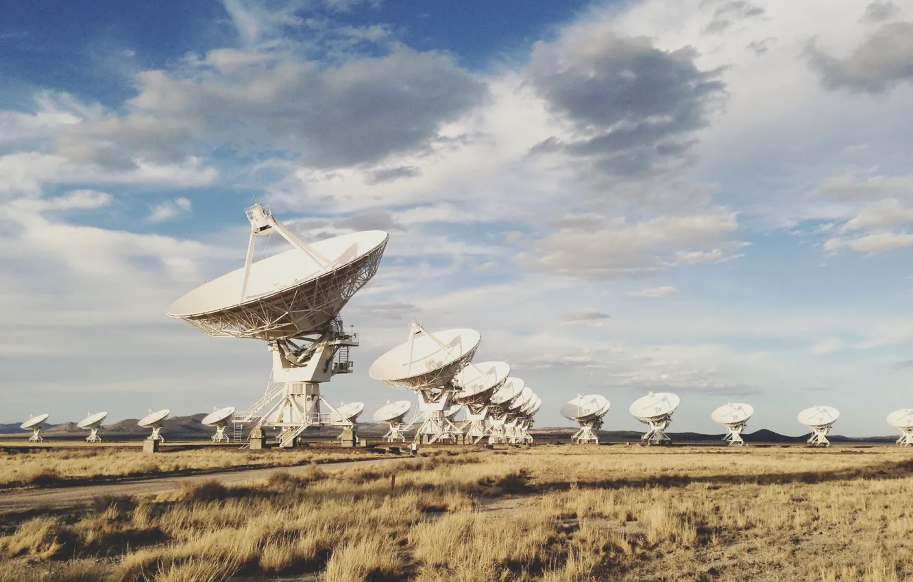 Photo wallpaper United States, New Mexico, antennae, Socorro, observatory, Very Large Array, VLA, Plains of San Agustin