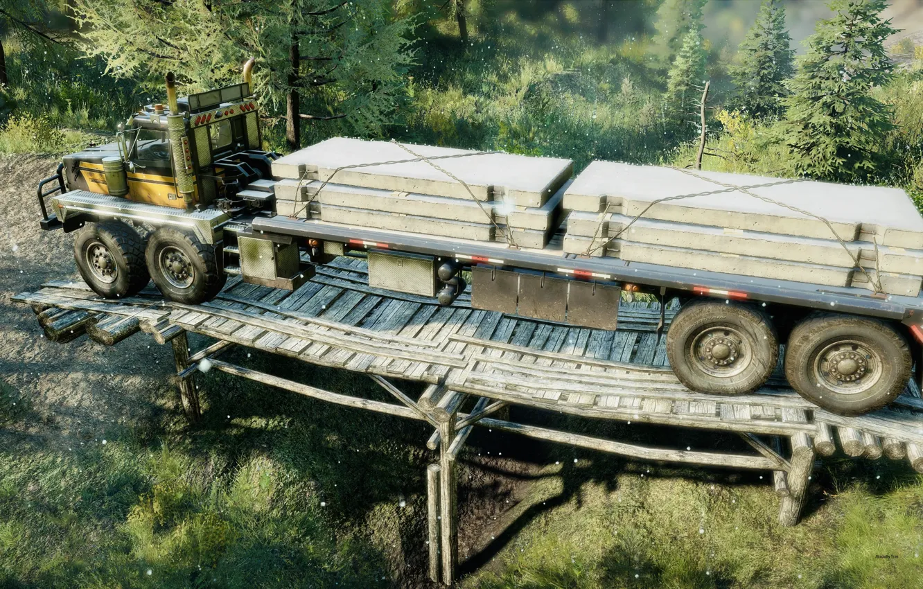 Photo wallpaper HDR, game, bridge, wood, tree, UHD, freight, XBox One X