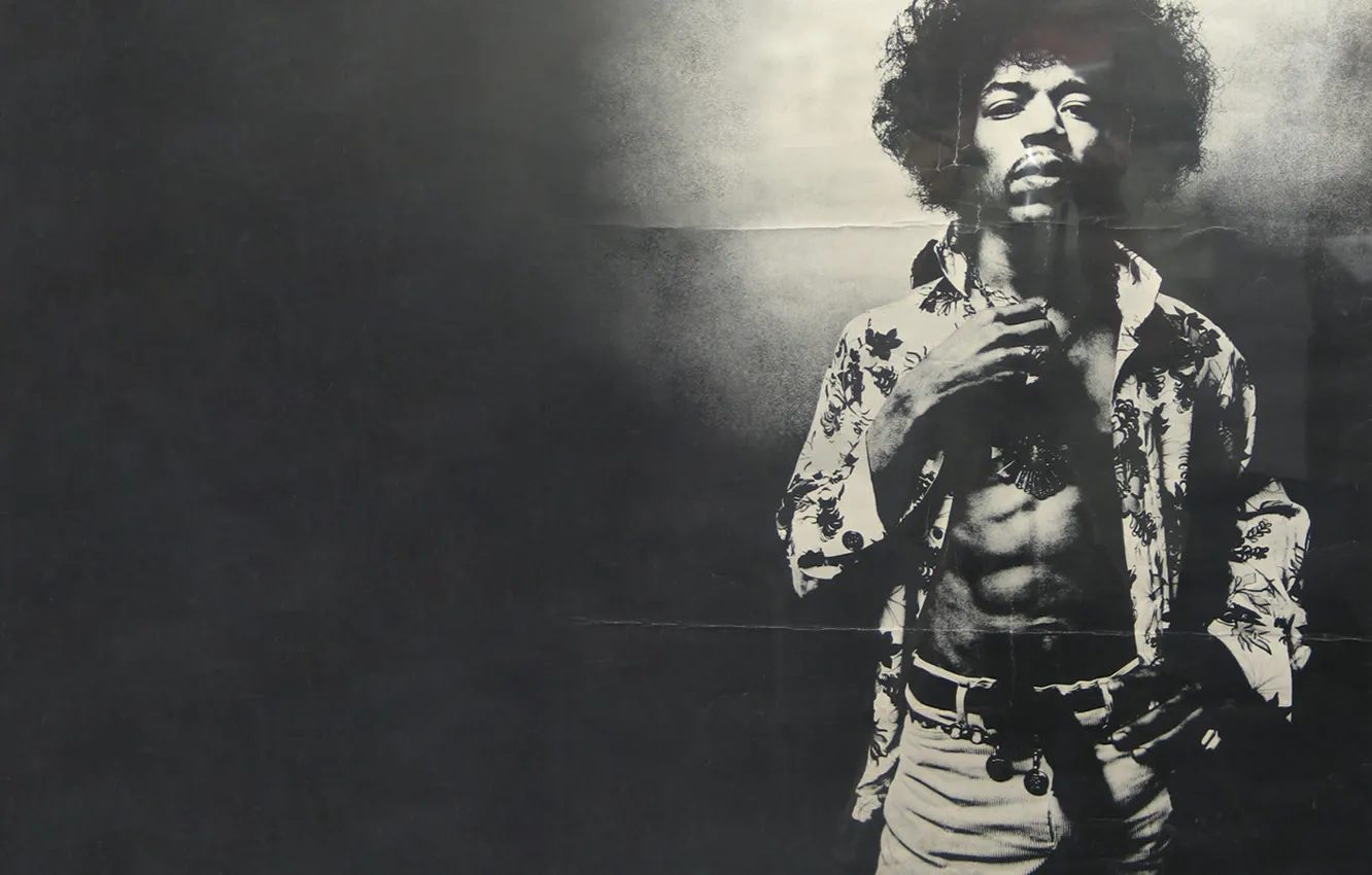 Photo wallpaper shirt, strap, black and white photo, pants, Jimi, Hendrix, Jimi, Hendricks