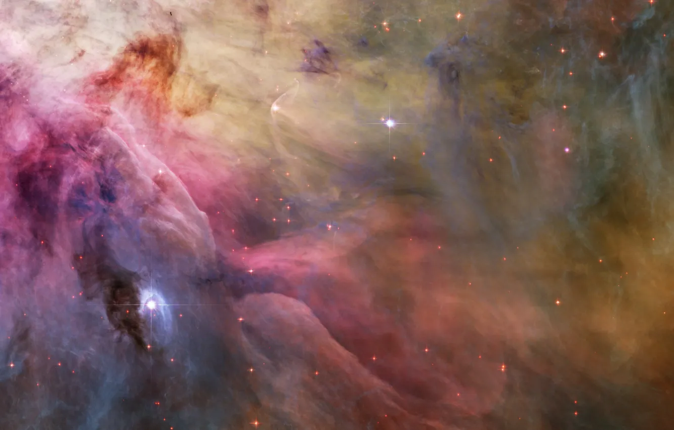 Photo wallpaper space, stars, nebula, dust fiber