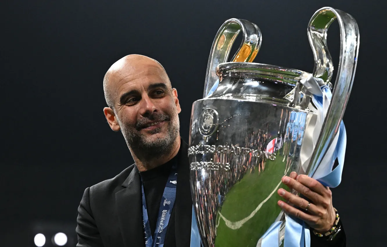 Photo wallpaper the final, Cup, Manchester City, The UEFA Champions League, Josep Guardiola, Manchester city, League champions, …