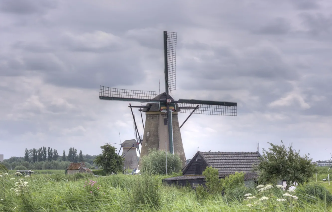 Photo wallpaper Windmills, Molen Hdrweb, Hdrweb, Mill, Hdrweb Windmills