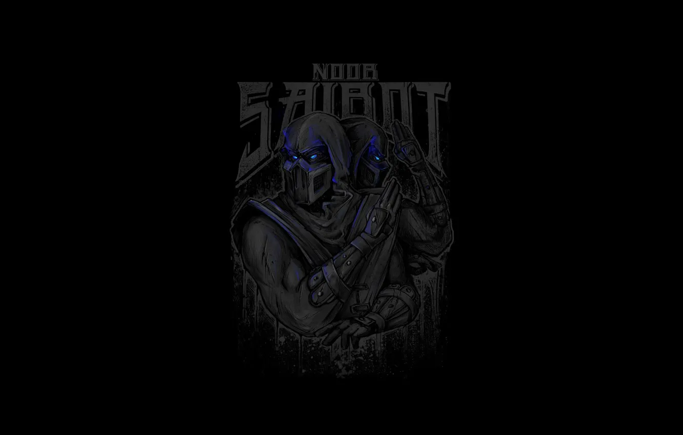 Photo wallpaper black, fighter, ninja, art, Mortal Kombat, Noob Saibot