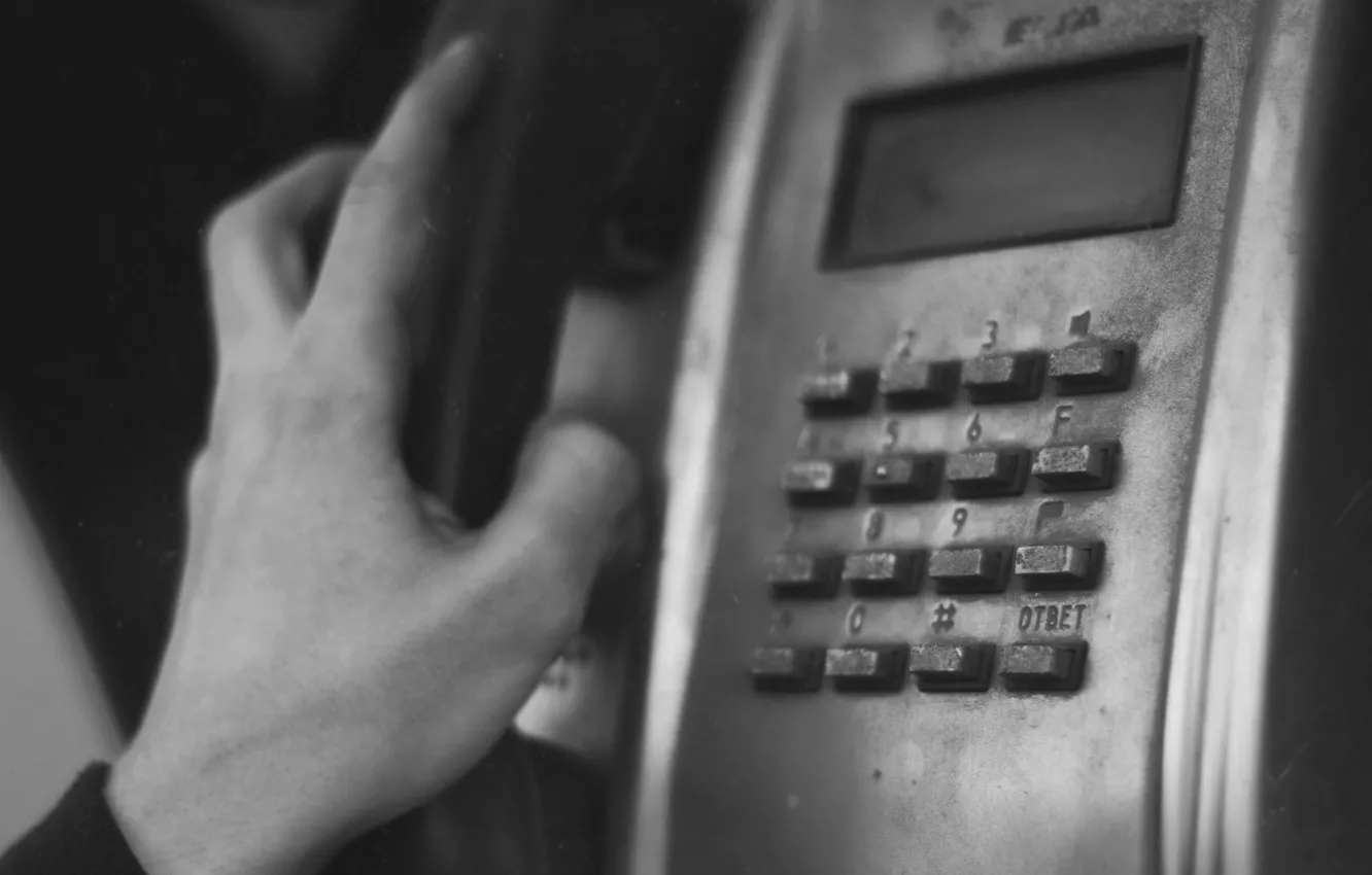 Photo wallpaper hands, button, phone, call, payphone