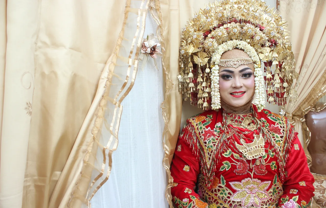 Photo wallpaper woman, portrait, art, wedding, West Sumatra, ethnic