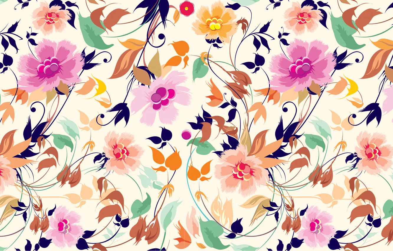 Photo wallpaper flowers, texture, art