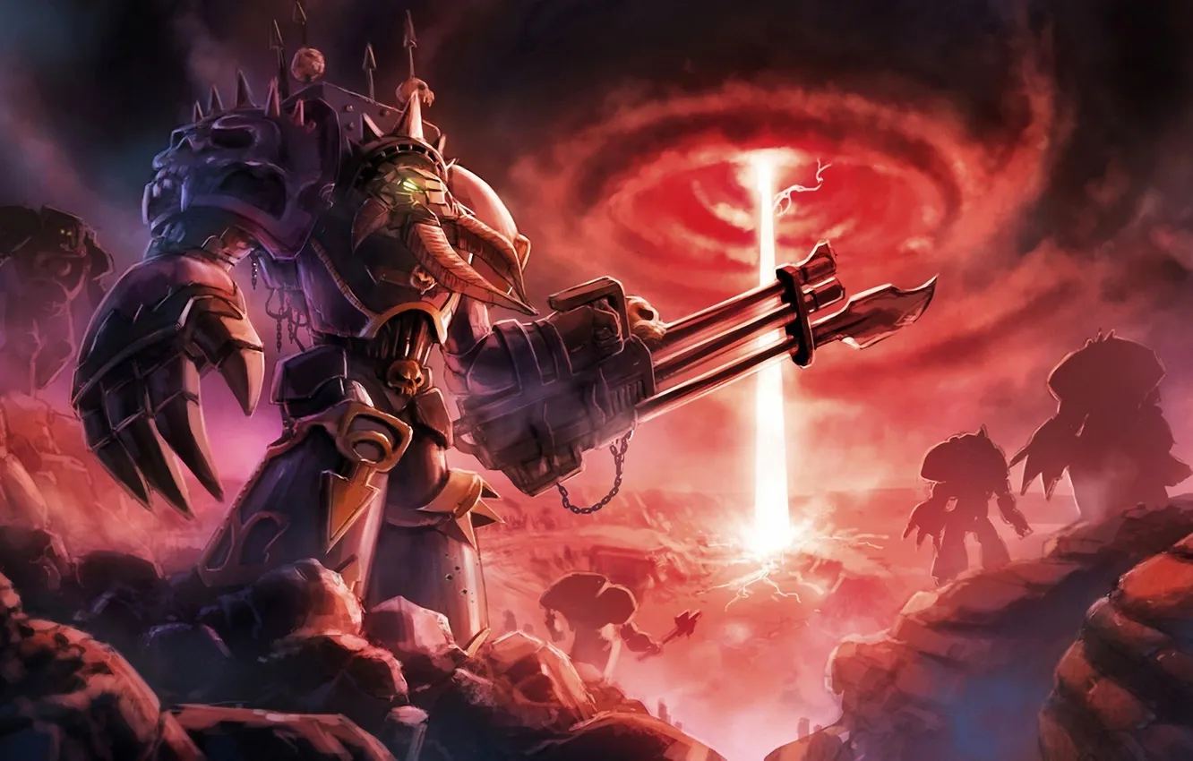 Photo wallpaper rays, metal, weapons, war, art, warhammer 40k, funnel, Loyvet Stone