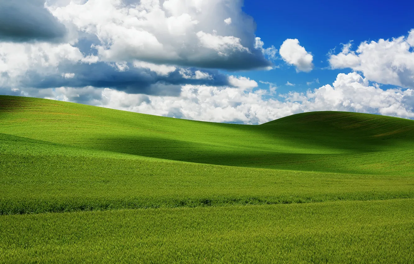 Photo wallpaper field, the sky, clouds
