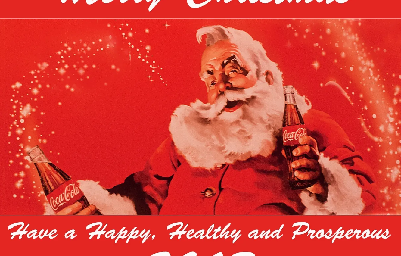 Photo wallpaper Santa, Coca-Cola, postcard