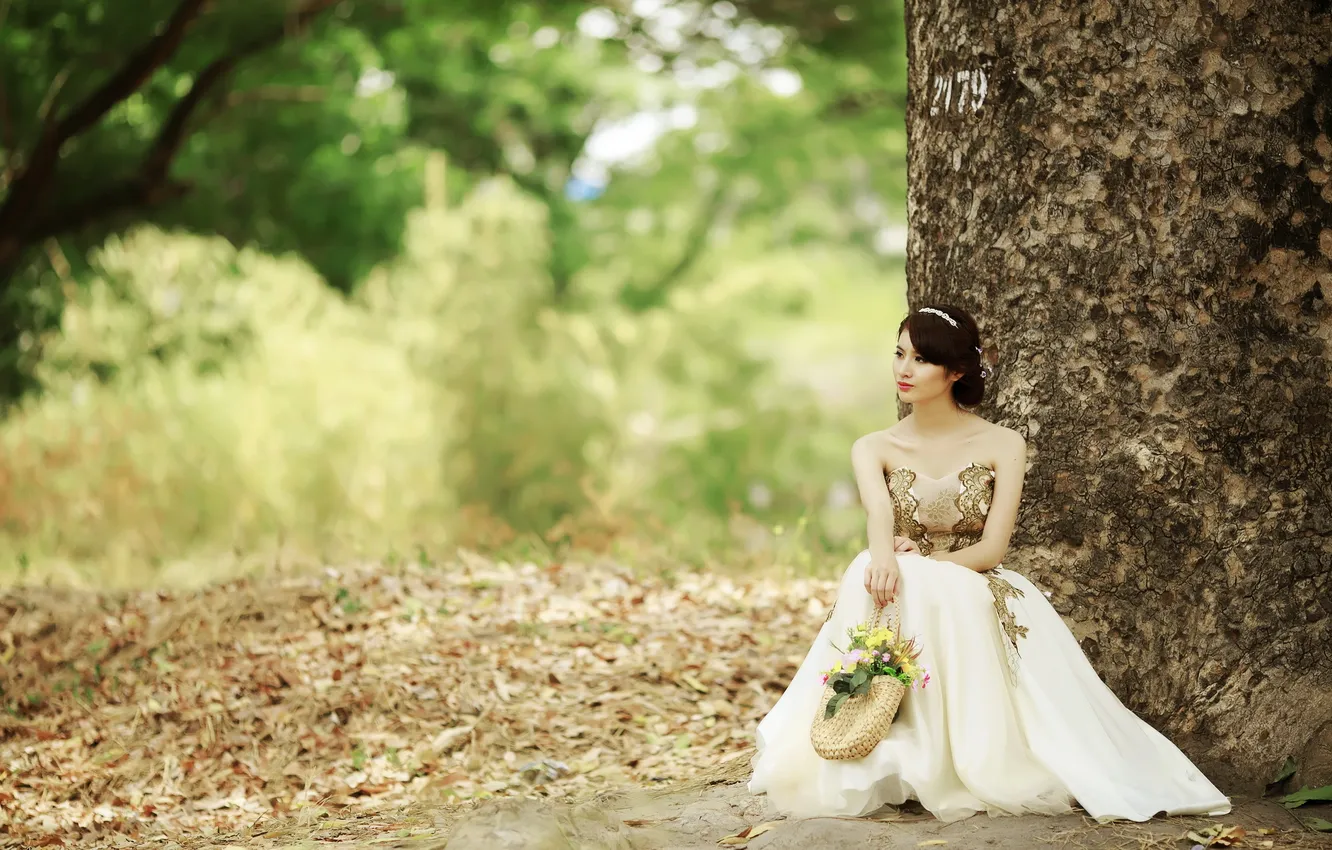 Photo wallpaper summer, girl, Asian