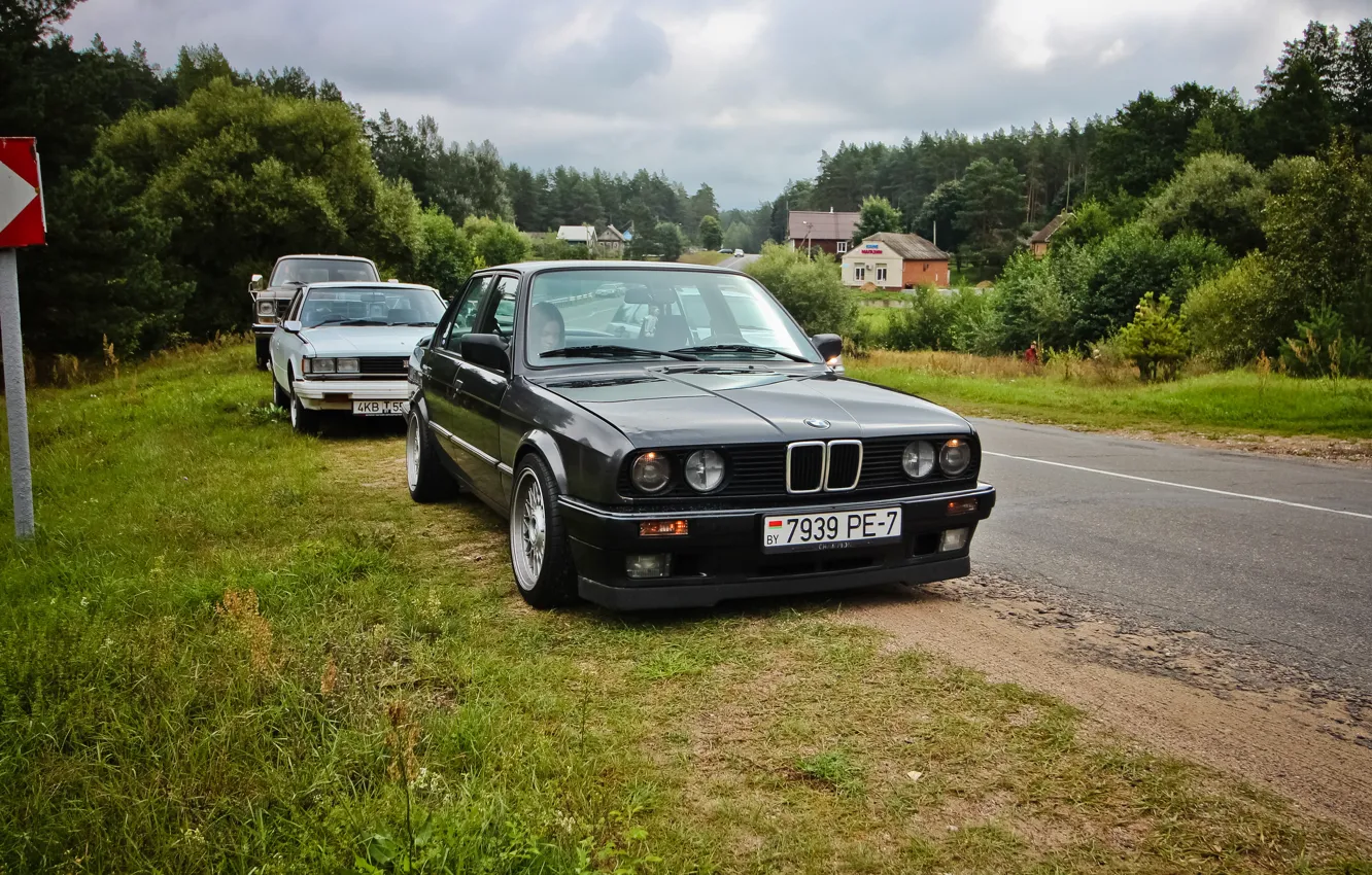 Photo wallpaper BMW, black, e30