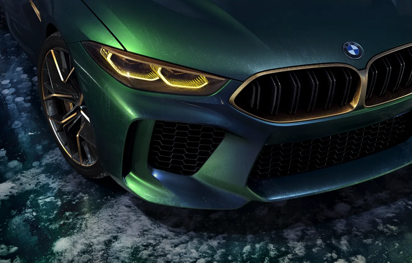 Photo wallpaper coupe, BMW, 2018, the front part, M8 Gran Coupe Concept