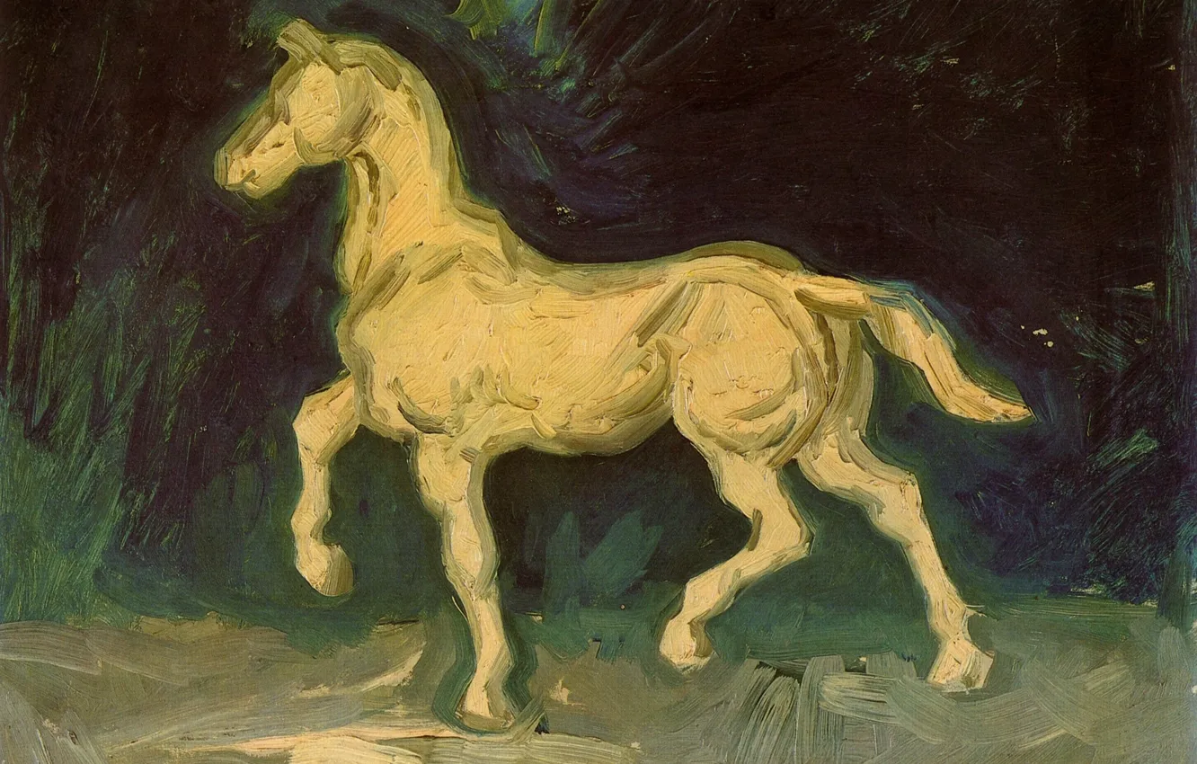 Photo wallpaper Vincent van Gogh, white horse, Plaster Statuette of a Horse