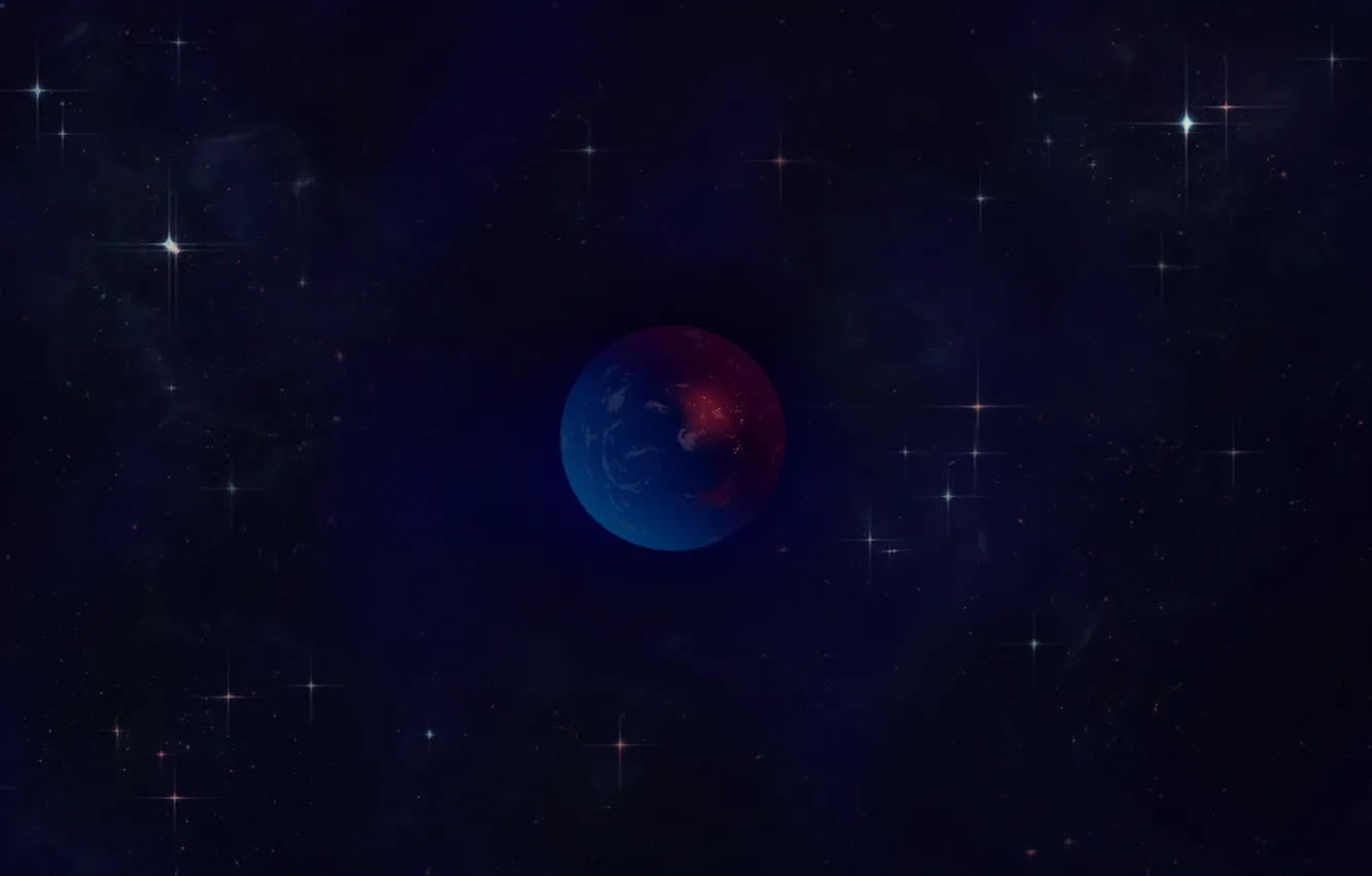 Photo wallpaper space, stars, space, planet, art, Romain Trystram, by Romain Trystram