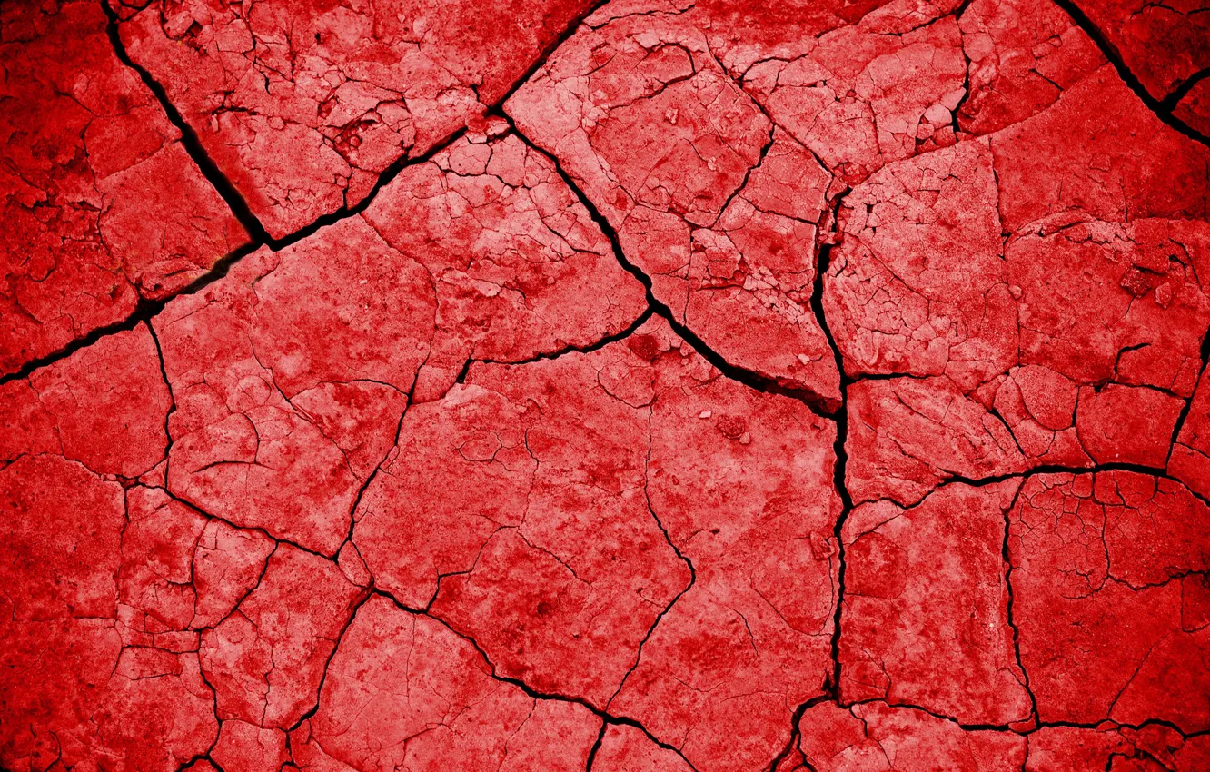 Photo wallpaper cracked, earth, texture, red