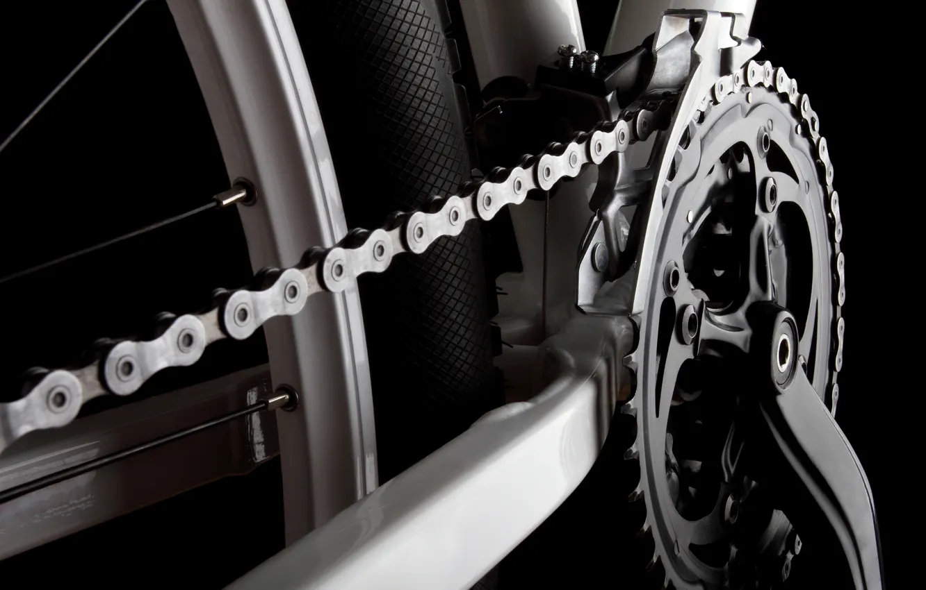 Photo wallpaper metal, bicycle, chains
