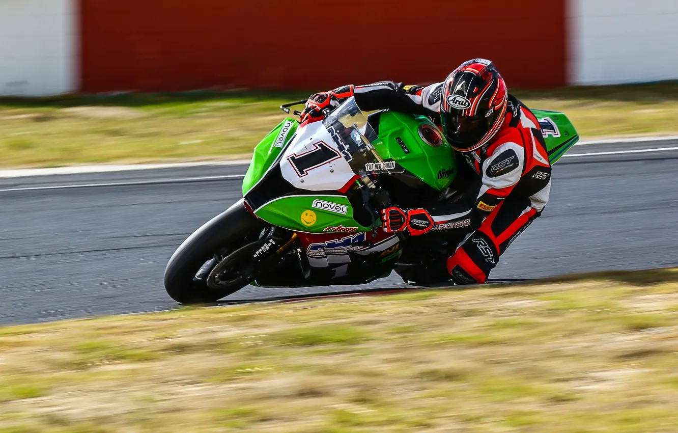 Photo wallpaper race, turn, motorcycle, bike