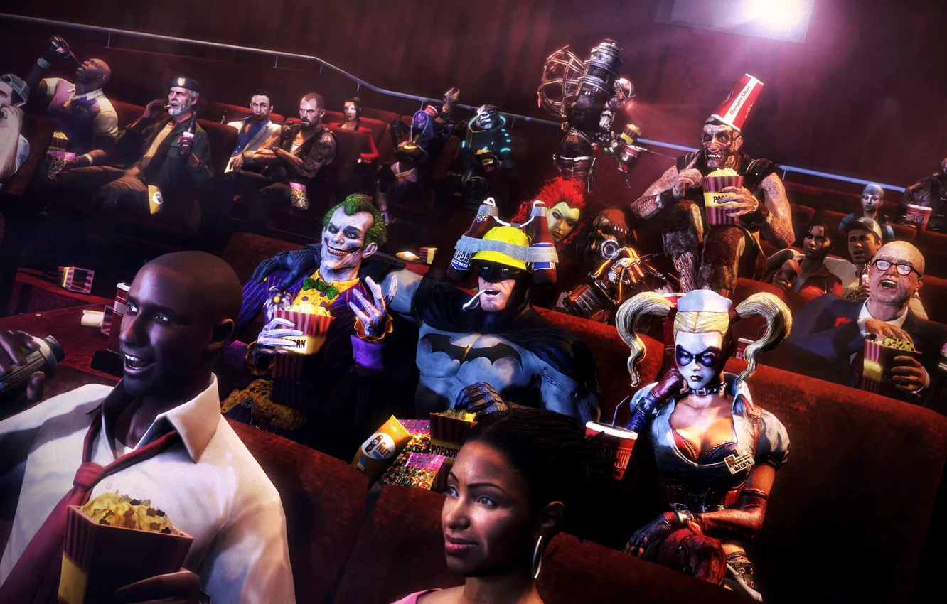 Photo wallpaper bioshock, Batman, Resident Evil, Joker, left 4 dead, Harley Quinn