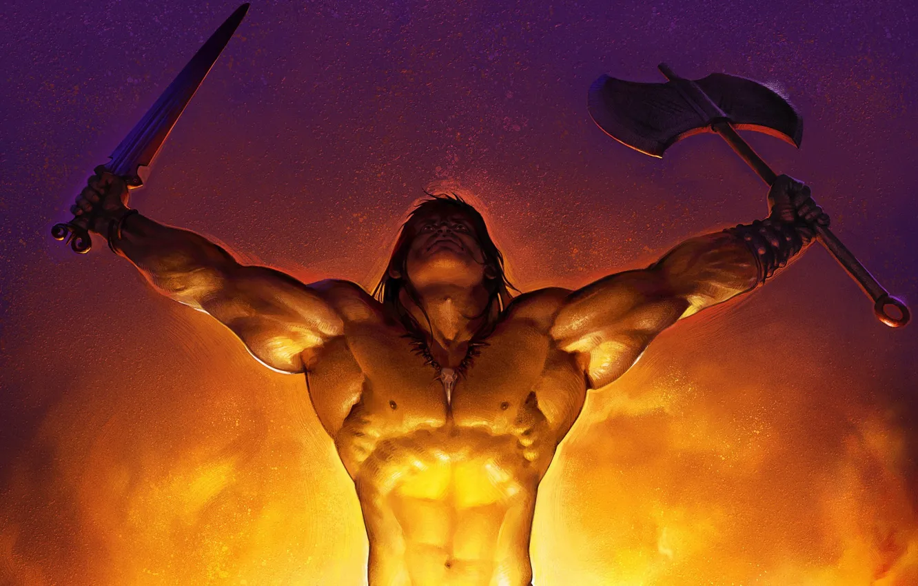 Photo wallpaper warrior, fantasy, art, revival, fragment, Ad memoriam, Ilya Golitsyn