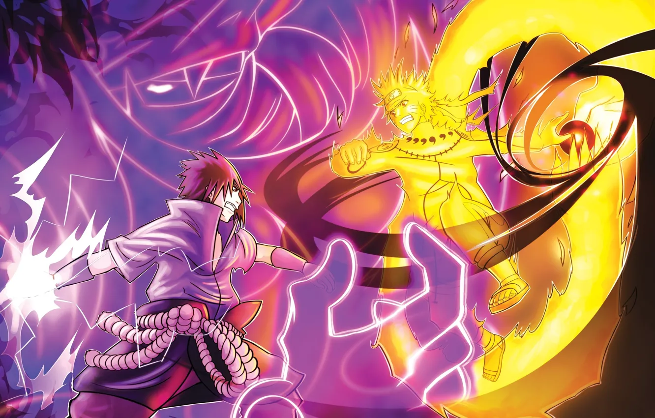 Photo wallpaper game, naruto, anime, boy, fight, battle, ninja, uchiha sasuke