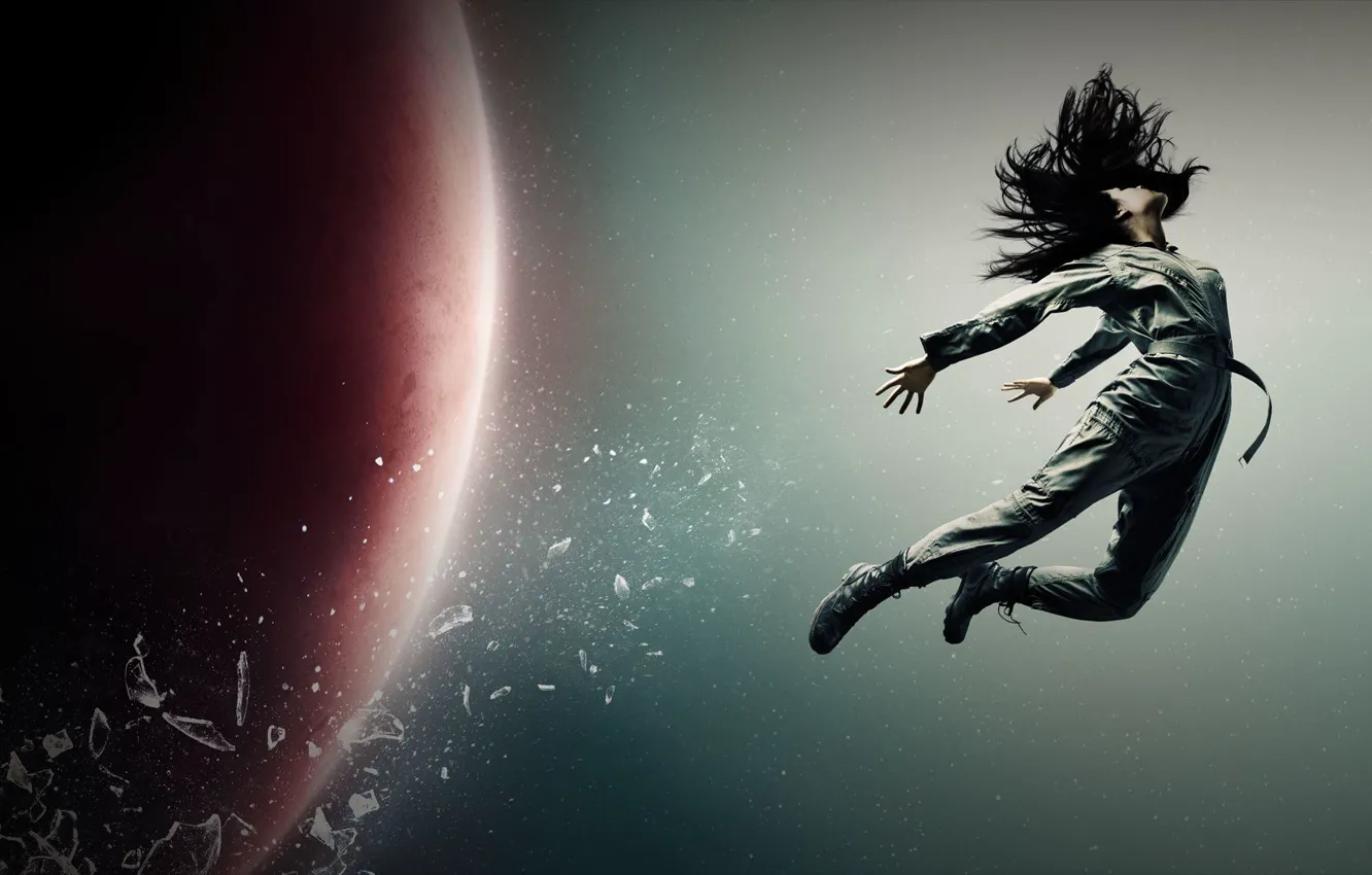 Photo wallpaper glass, flying, planet, tv series, expanse, The Expanse, Juliette Andromeda Mao, scifi