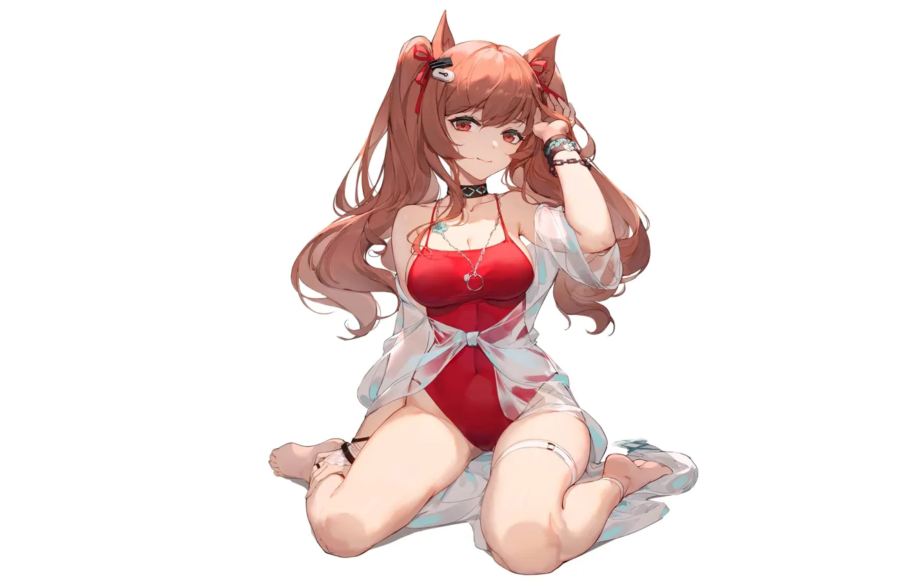 Photo wallpaper kawaii, girl, hot, sexy, Anime, cat, pretty, swimsuit