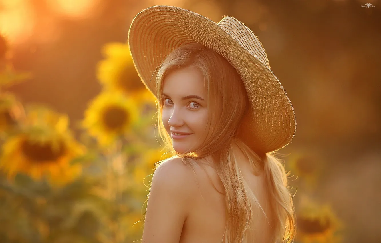 Photo wallpaper girl, smile, hat, Dasha, Dmitry Arhar