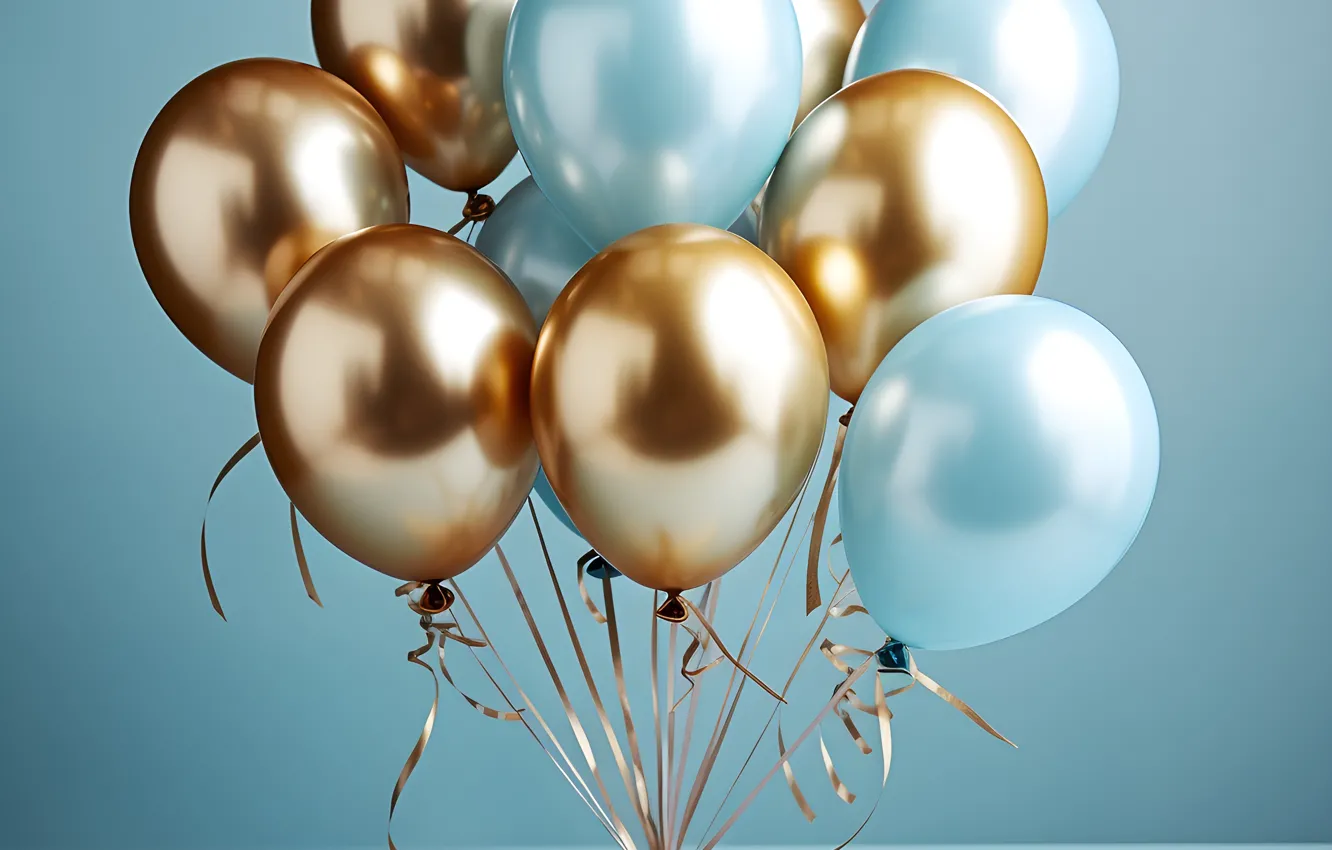 Photo wallpaper balls, balloons, birthday, holiday, balls, Shine, new year, Christmas