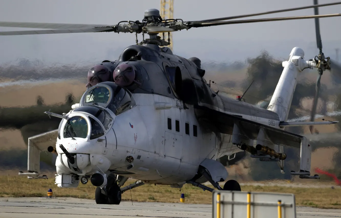 Photo wallpaper Mi-24, attack helicopter, Czech air force