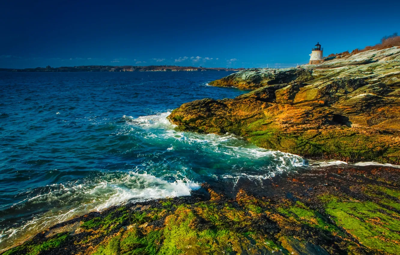 Photo wallpaper coast, lighthouse, England, England, Wales, Wales, Newport, Bristol Bay