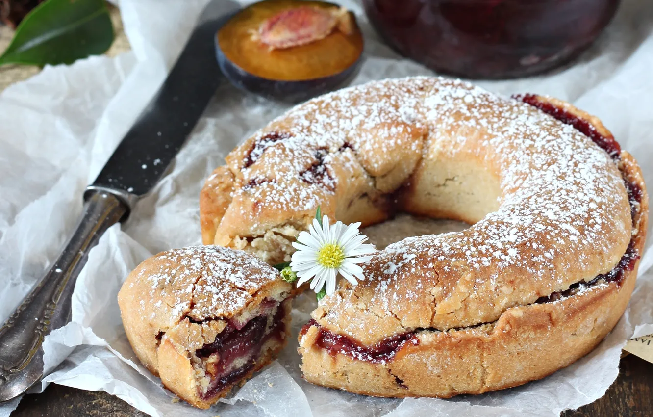 Photo wallpaper apples, pie, drain