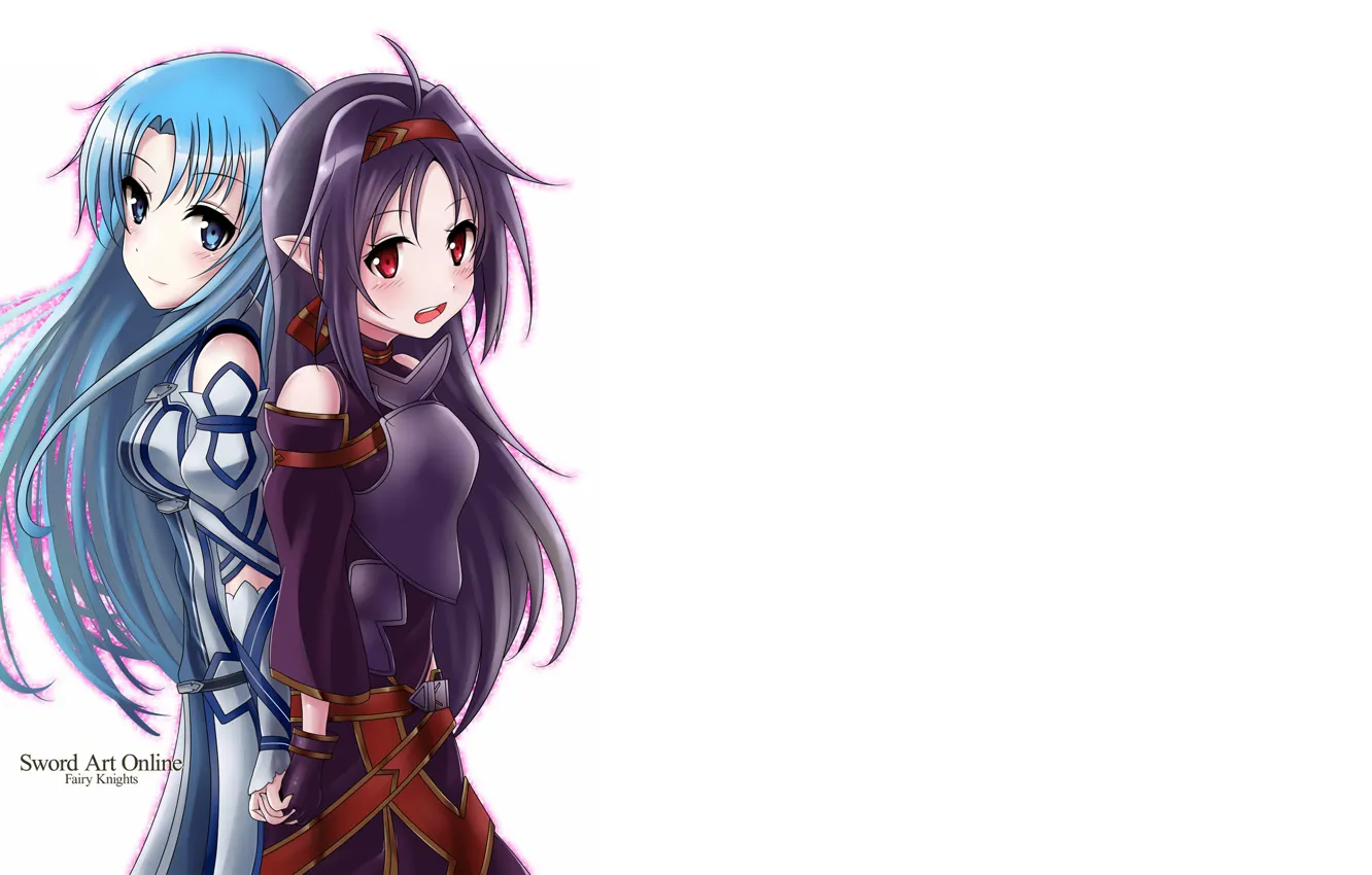 Photo wallpaper armor, anime, asian, friends, manga, sword art online, yuuki asuna, japanese