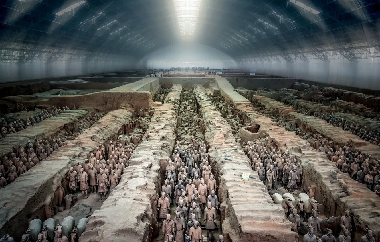 Photo wallpaper China, tunnel view, terracotta army