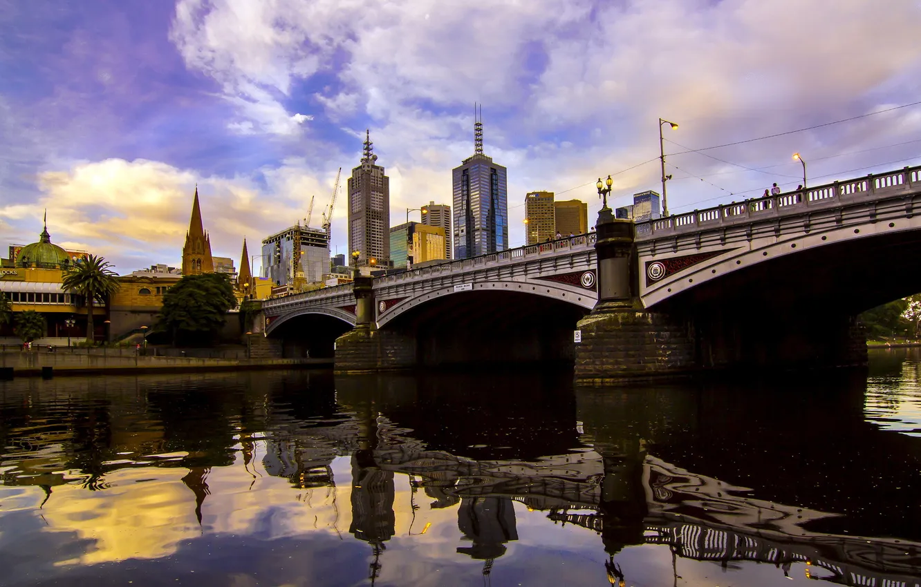 Photo wallpaper Melbourne, Australia, Victoria, Princes Bridge, Southbank
