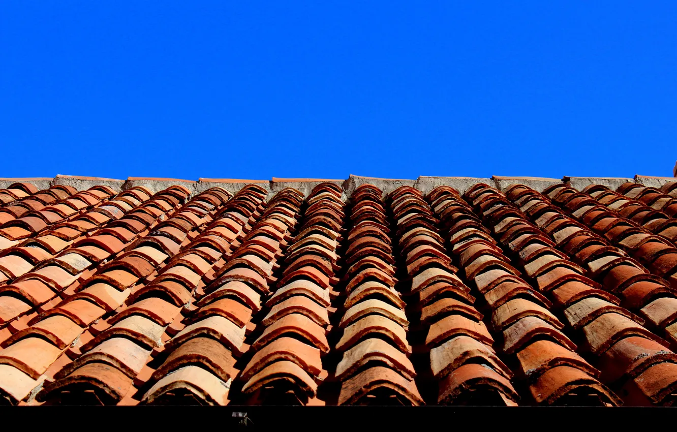 Photo wallpaper roof, the sky, home, tile, roof