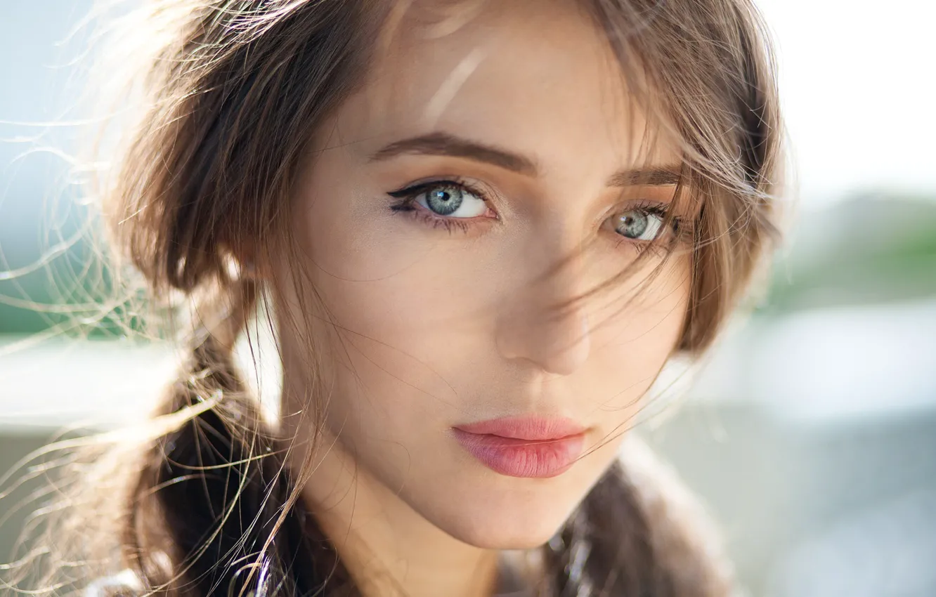 Photo wallpaper look, girl, face, Vasiliy Zhukov