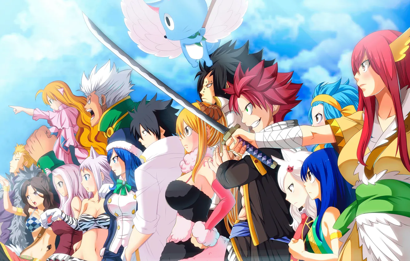 Photo wallpaper sword, game, anime, fairy, ken, Lucy, blade, asian