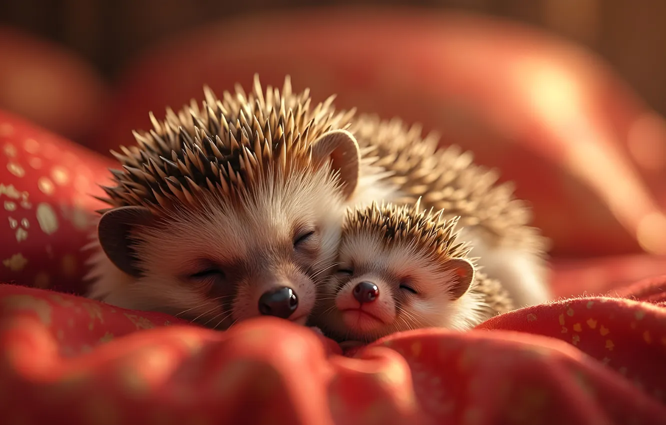 Photo wallpaper light, sleep, blanket, sleeping, bed, lies, cub, face