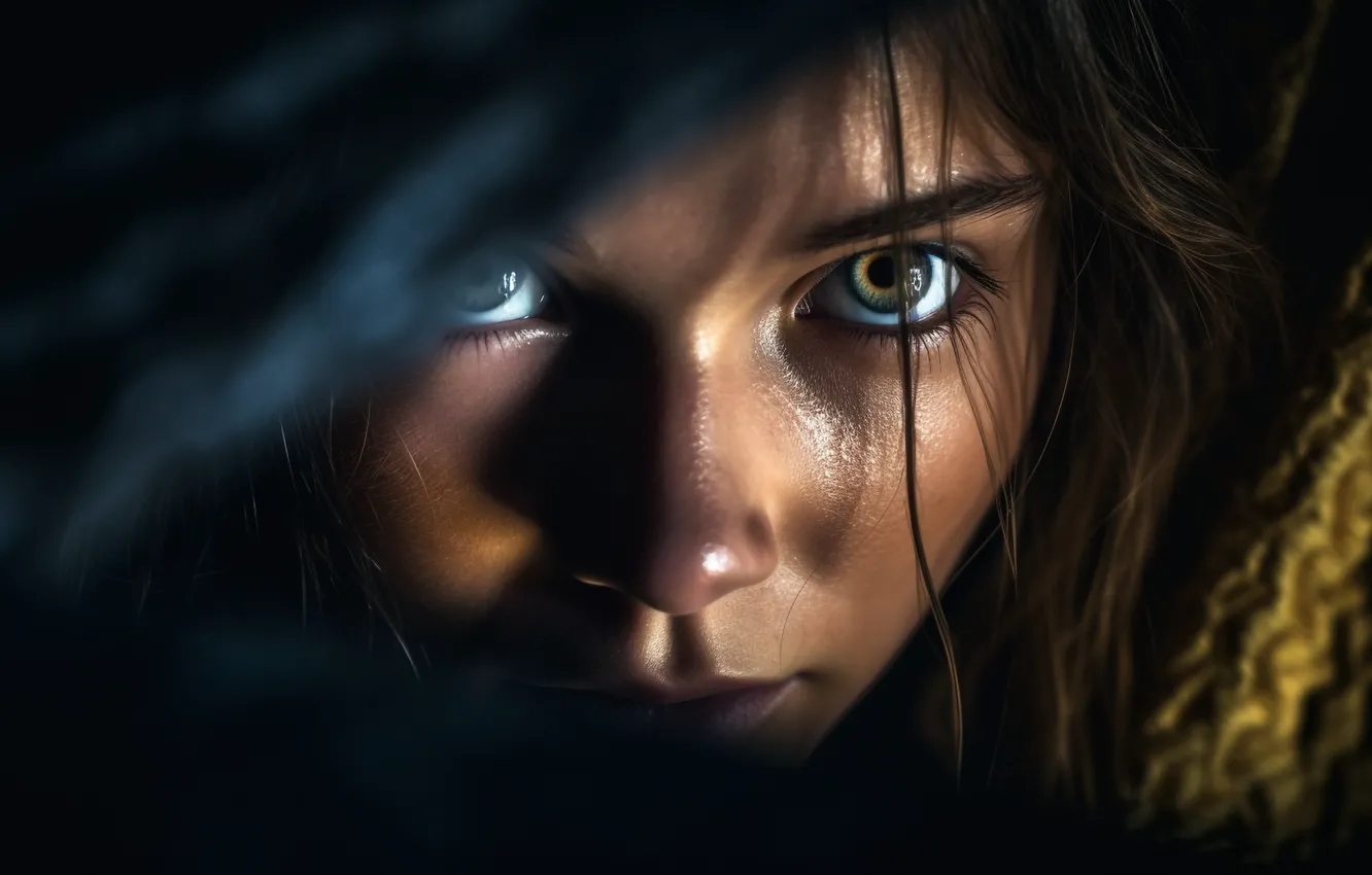 Photo wallpaper girl, face, image, digital art, AI art, The Art of Artificial Intelligence, neural network