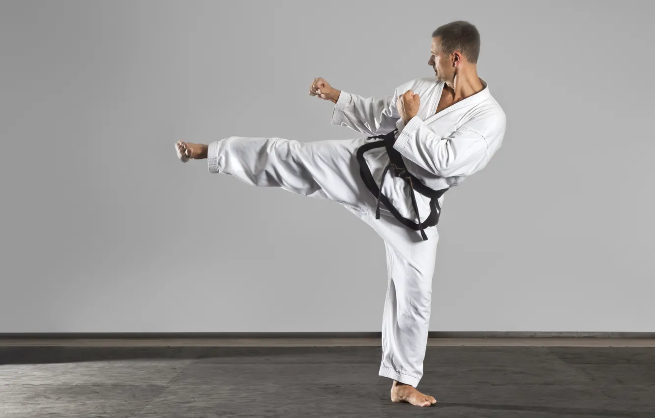 Photo wallpaper old, man, pose, kenpo karate